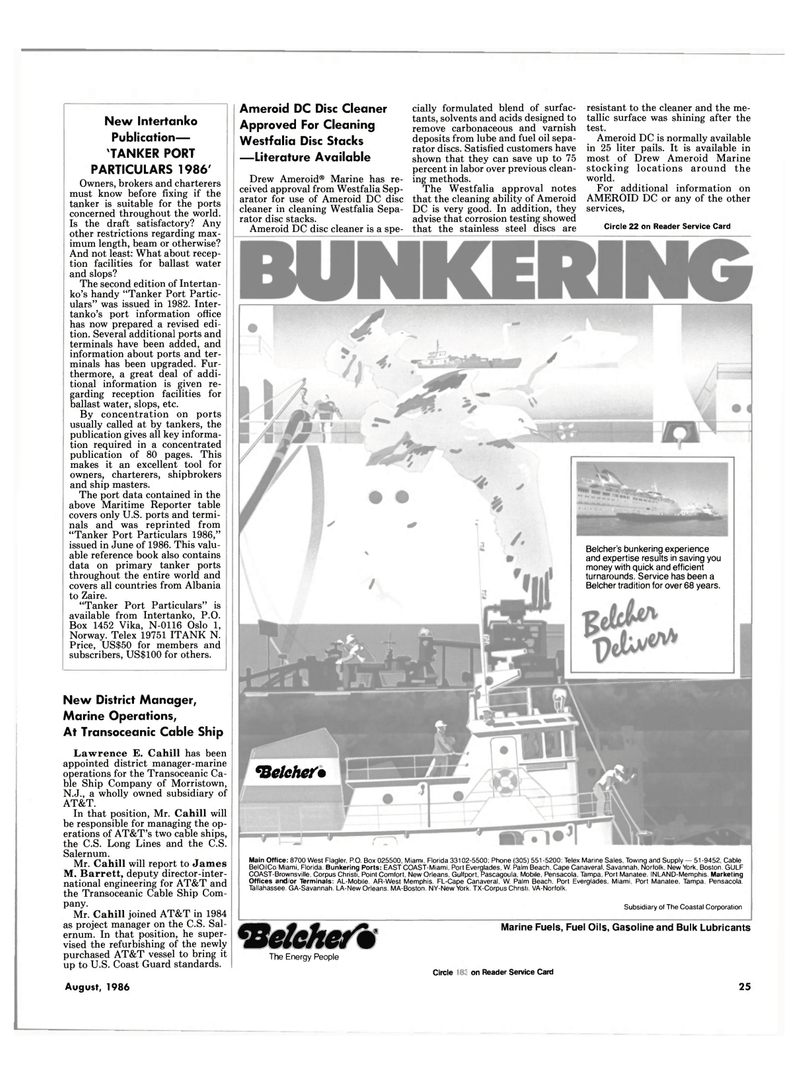 Maritime Reporter Magazine, page 23,  Aug 1986