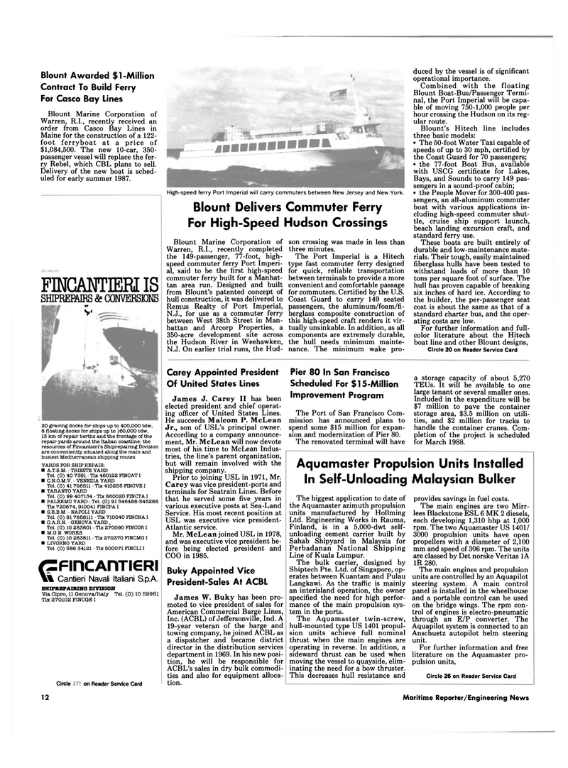 Maritime Reporter Magazine, page 10,  Sep 1986