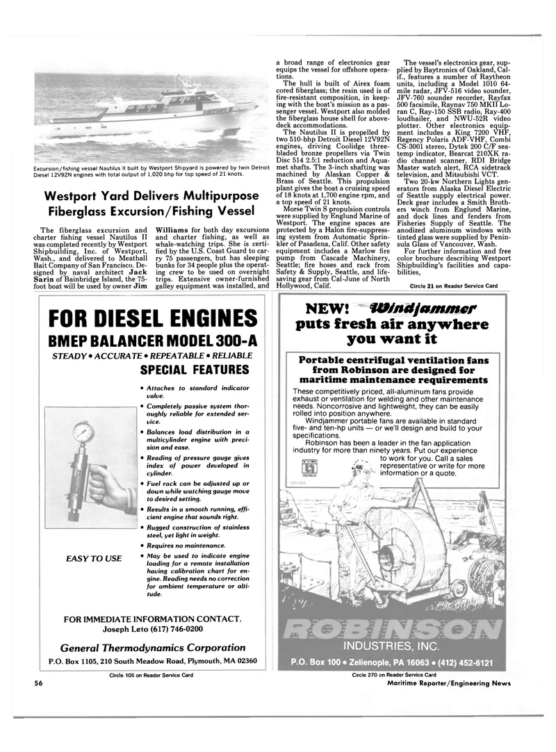 Maritime Reporter Magazine, page 54,  Sep 1986