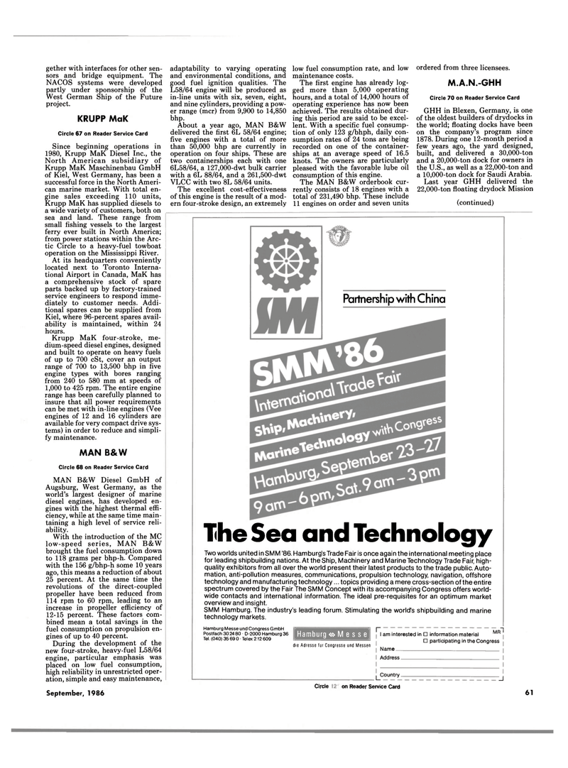 Maritime Reporter Magazine, page 59,  Sep 1986