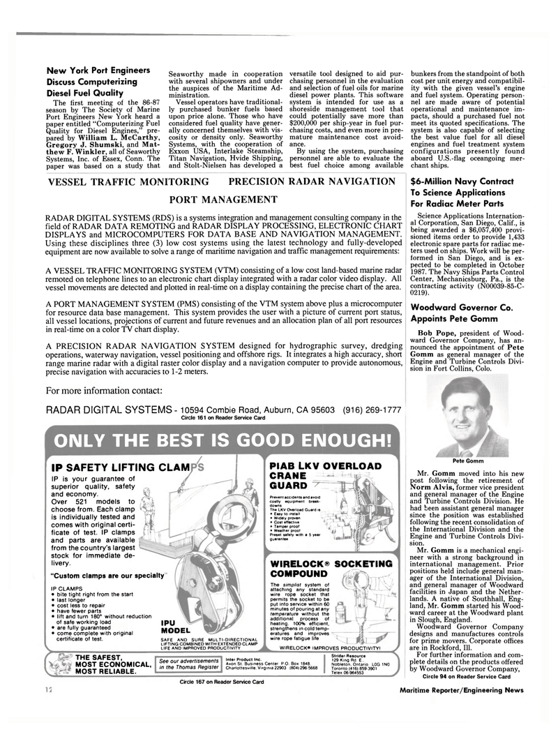 Maritime Reporter Magazine, page 10,  Nov 1986