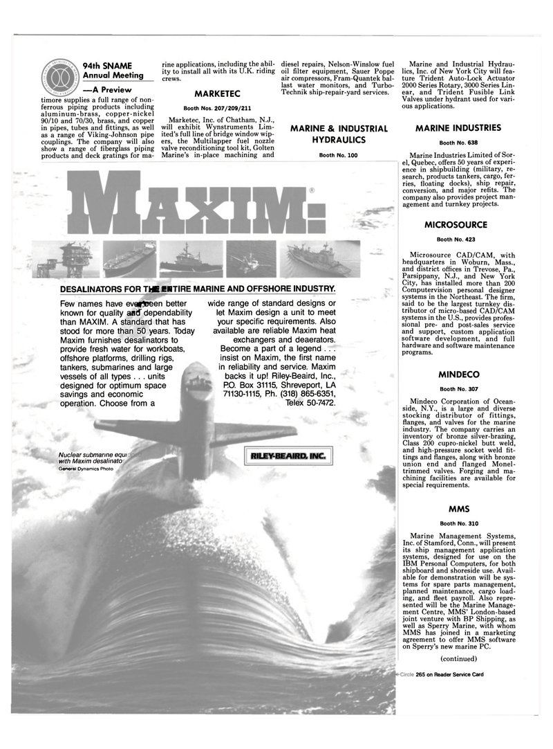 Maritime Reporter Magazine, page 40,  Nov 1986