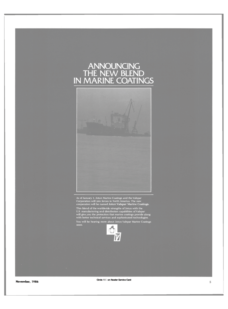 Maritime Reporter Magazine, page 3,  Nov 1986
