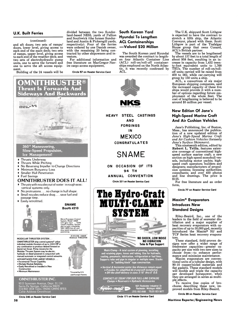 Maritime Reporter Magazine, page 54,  Nov 1986