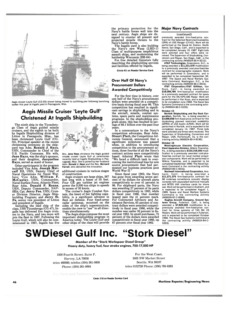 Maritime Reporter Magazine, page 44,  Dec 1986