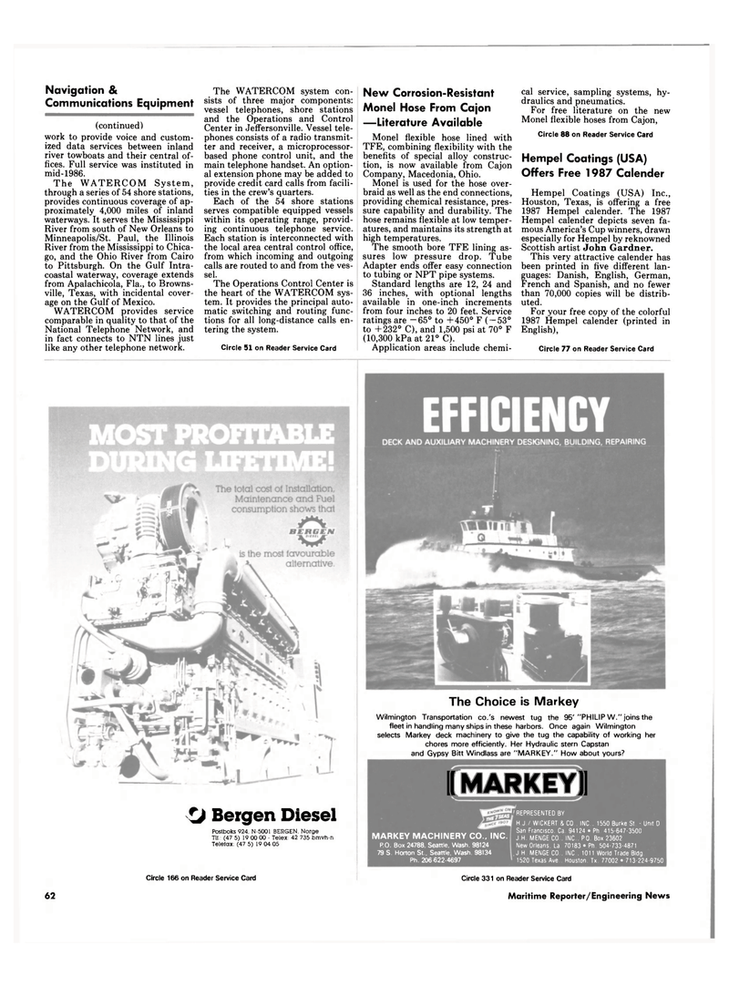 Maritime Reporter Magazine, page 60,  Dec 1986