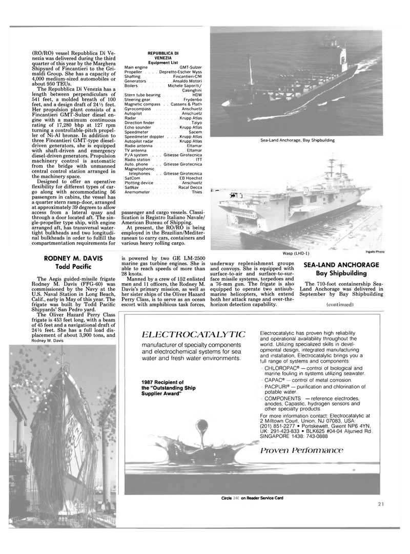 Maritime Reporter Magazine, page 13,  Dec 1987