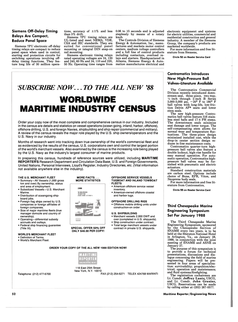 Maritime Reporter Magazine, page 40,  Dec 1987