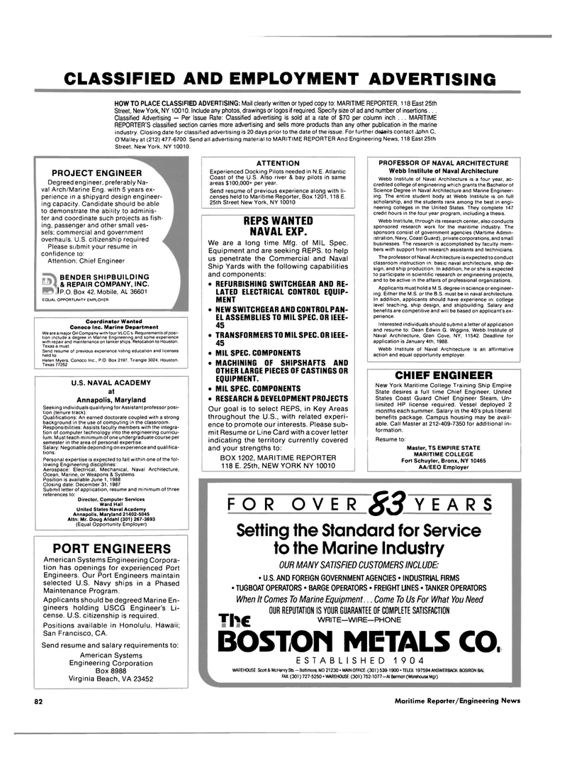 Maritime Reporter Magazine, page 68,  Dec 1987