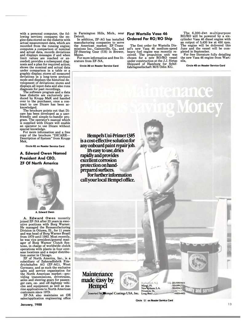 Maritime Reporter Magazine, page 11,  Jan 1988