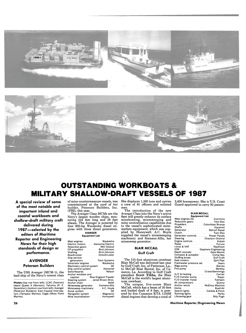 Maritime Reporter Magazine, page 26,  Jan 1988