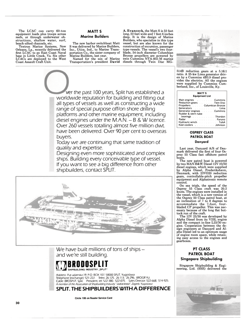 Maritime Reporter Magazine, page 30,  Jan 1988