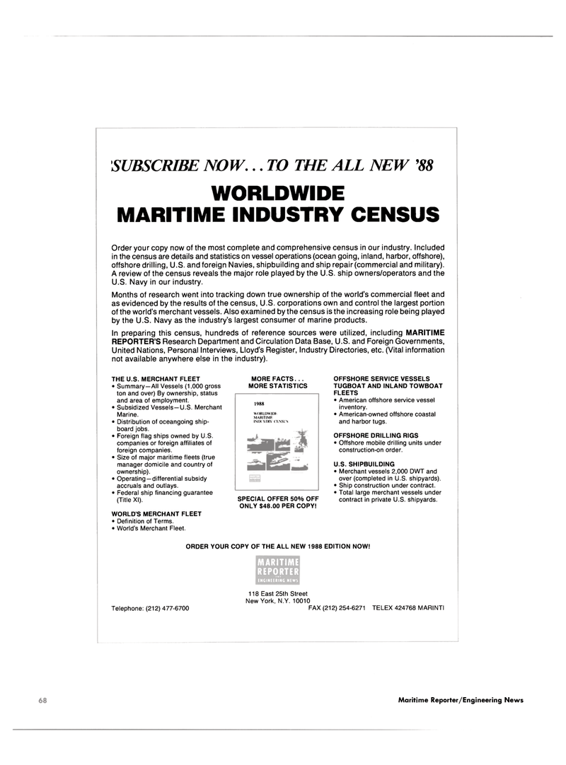 Maritime Reporter Magazine, page 68,  Jan 1988