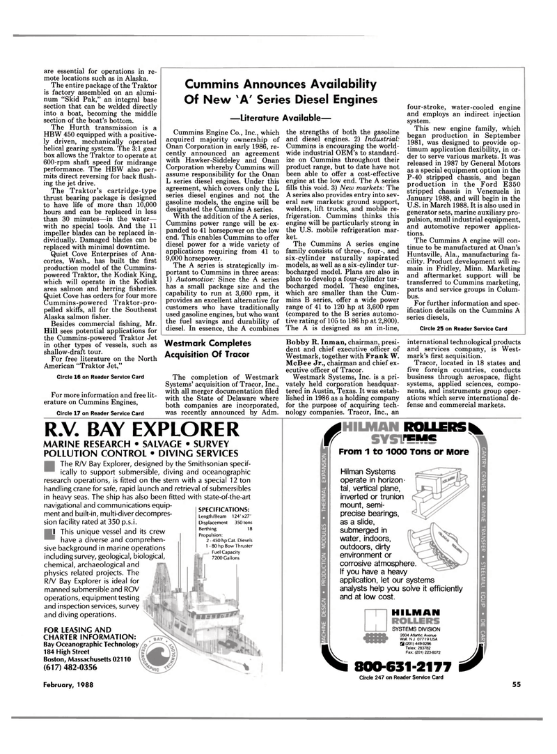 Maritime Reporter Magazine, page 53,  Feb 1988
