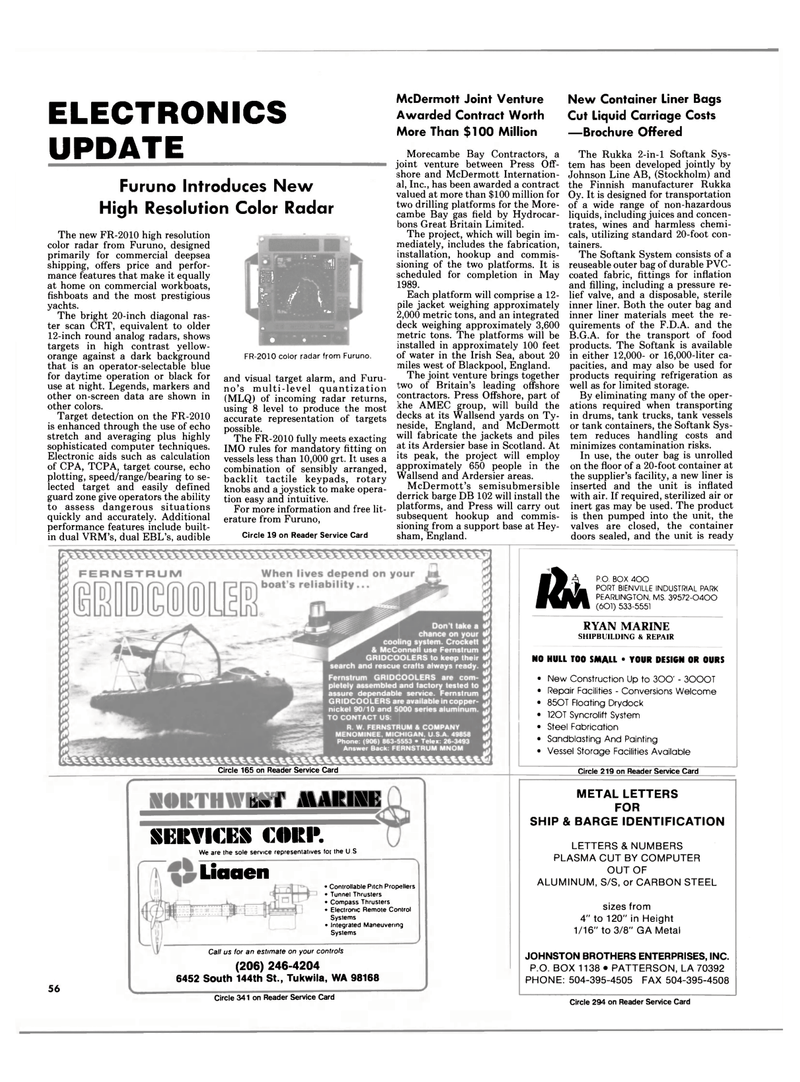 Maritime Reporter Magazine, page 54,  Feb 1988