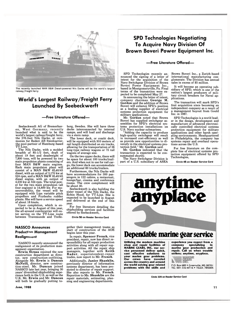 Maritime Reporter Magazine, page 9,  Jun 1988