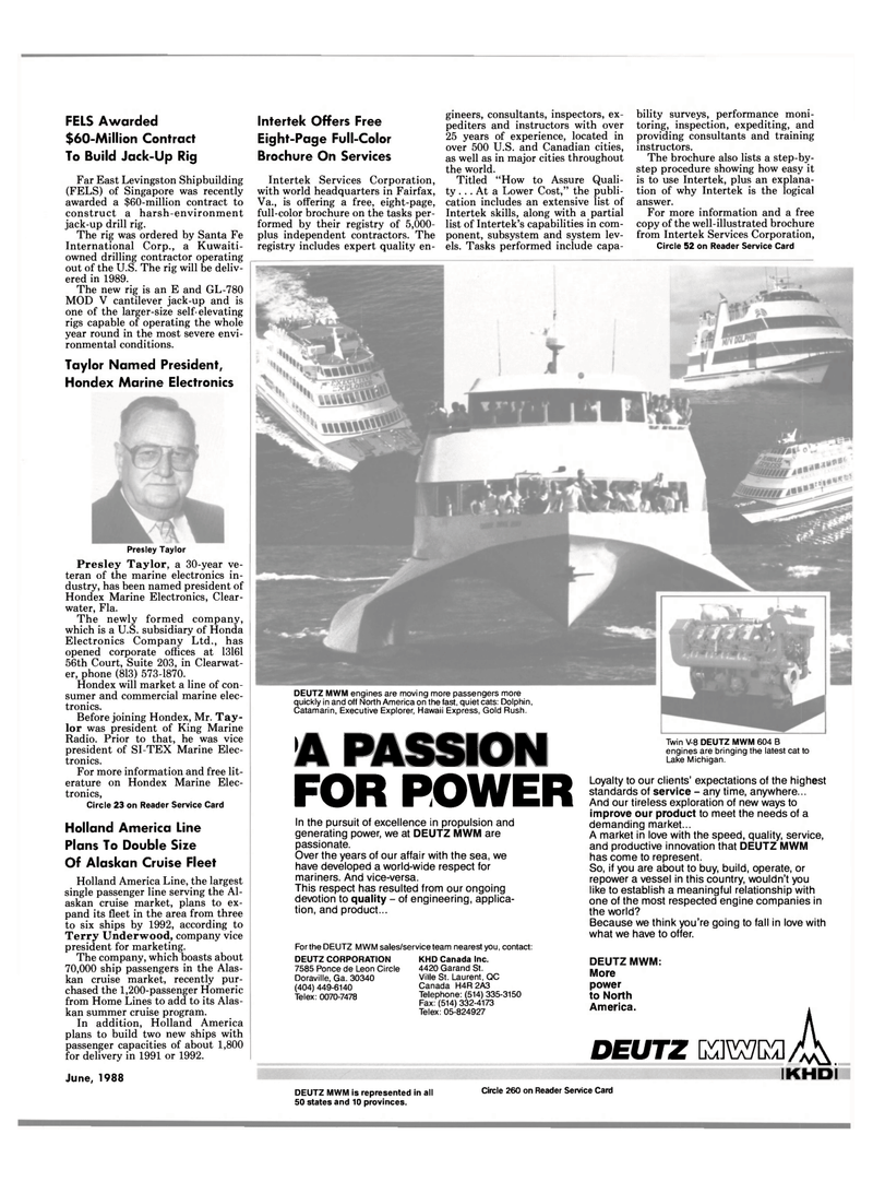 Maritime Reporter Magazine, page 19,  Jun 1988