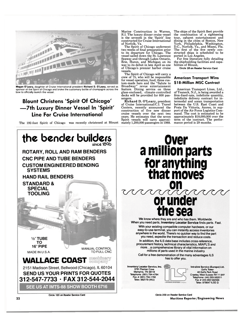 Maritime Reporter Magazine, page 20,  Jun 1988