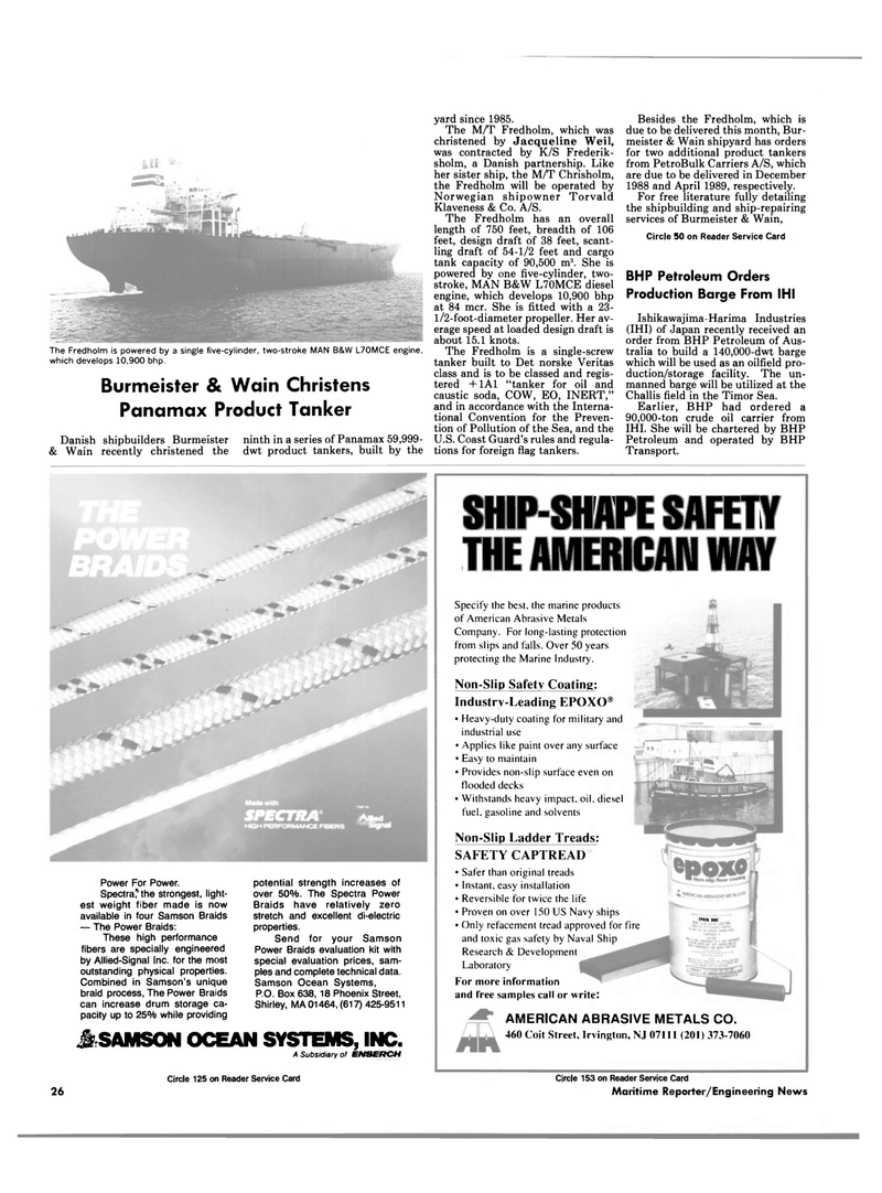 Maritime Reporter Magazine, page 18,  Jul 1988
