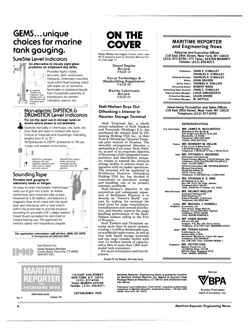 Maritime Reporter Magazine, page 2,  Jul 1988