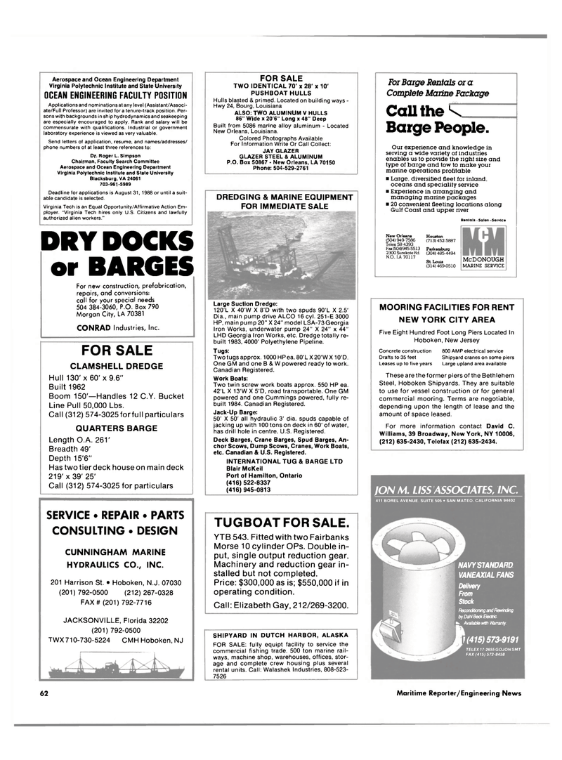 Maritime Reporter Magazine, page 50,  Jul 1988