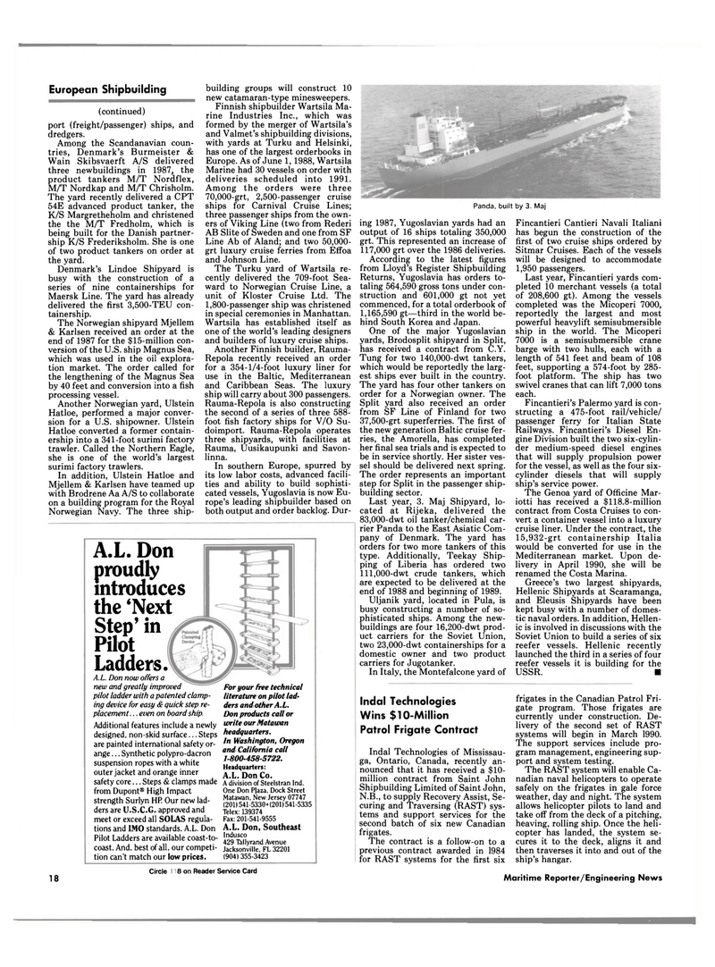 Maritime Reporter Magazine, page 16,  Aug 1988