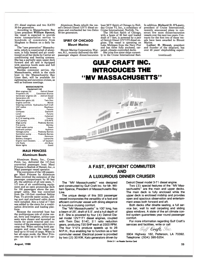 Maritime Reporter Magazine, page 23,  Aug 1988