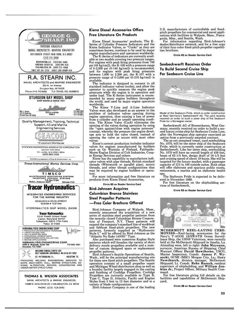 Maritime Reporter Magazine, page 31,  Aug 1988