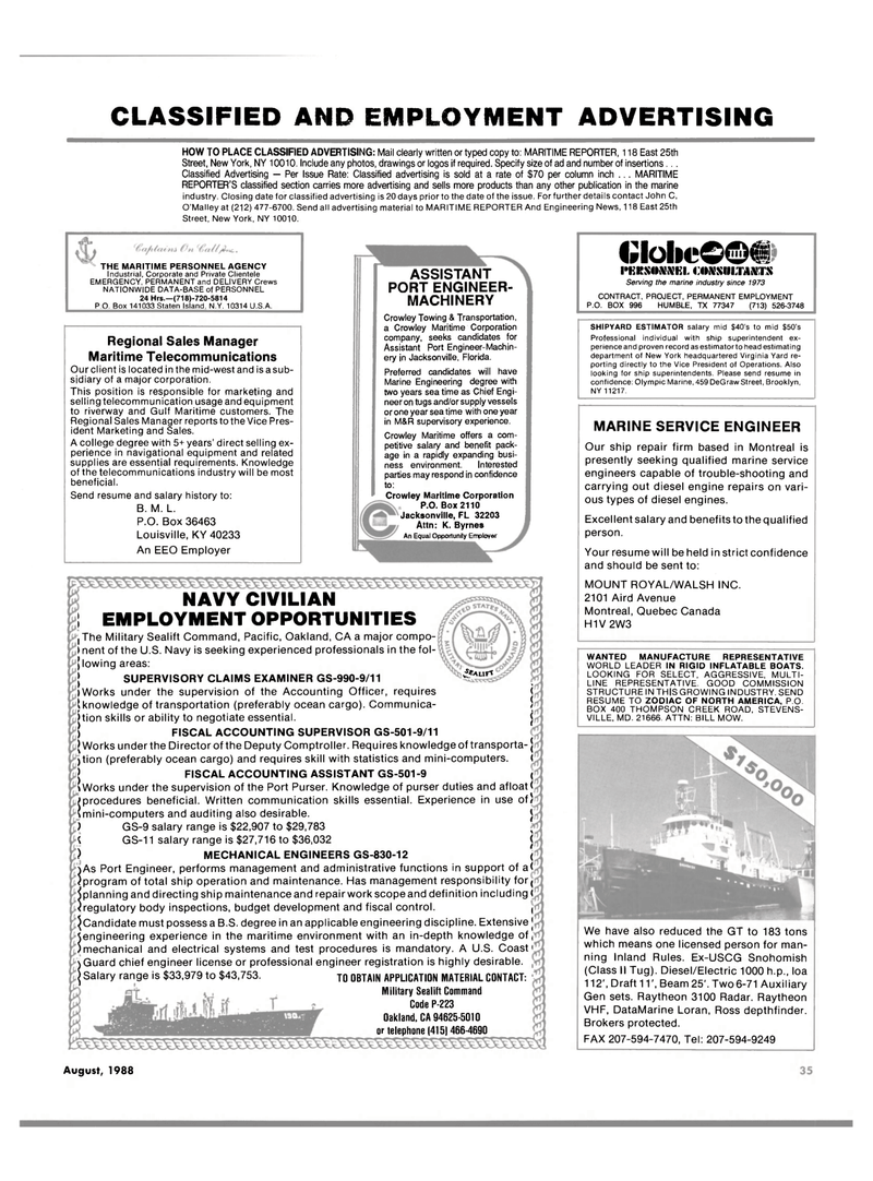 Maritime Reporter Magazine, page 33,  Aug 1988