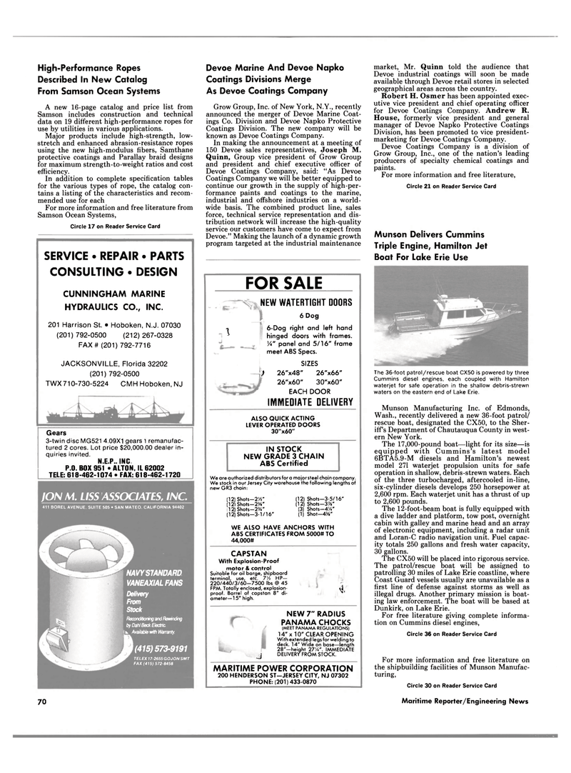 Maritime Reporter Magazine, page 60,  Sep 1988
