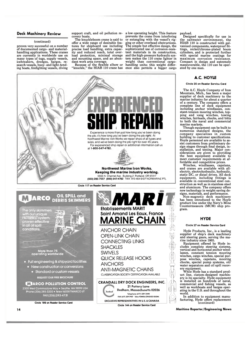 Maritime Reporter Magazine, page 12,  Oct 1988