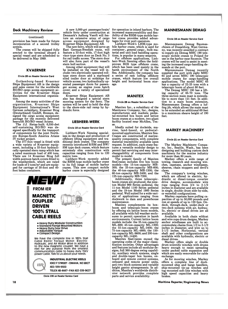 Maritime Reporter Magazine, page 16,  Oct 1988