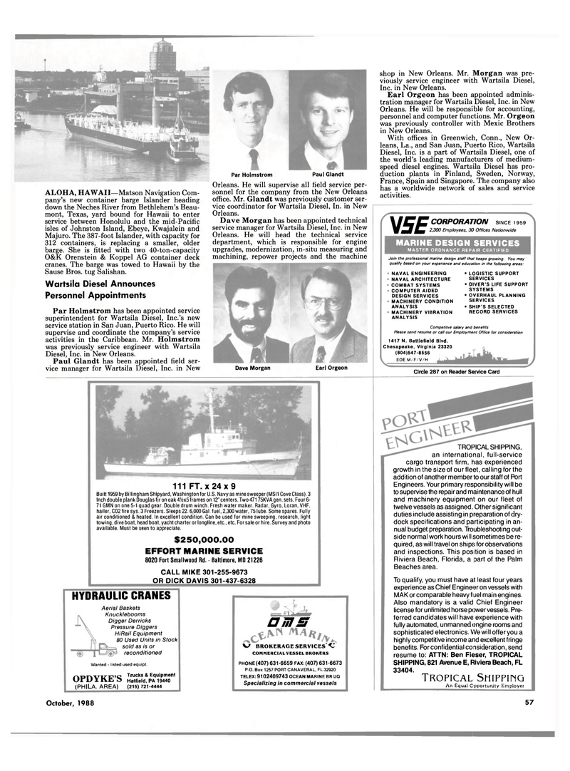 Maritime Reporter Magazine, page 55,  Oct 1988