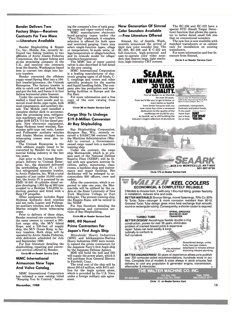 Maritime Reporter Magazine, page 13,  Nov 1988