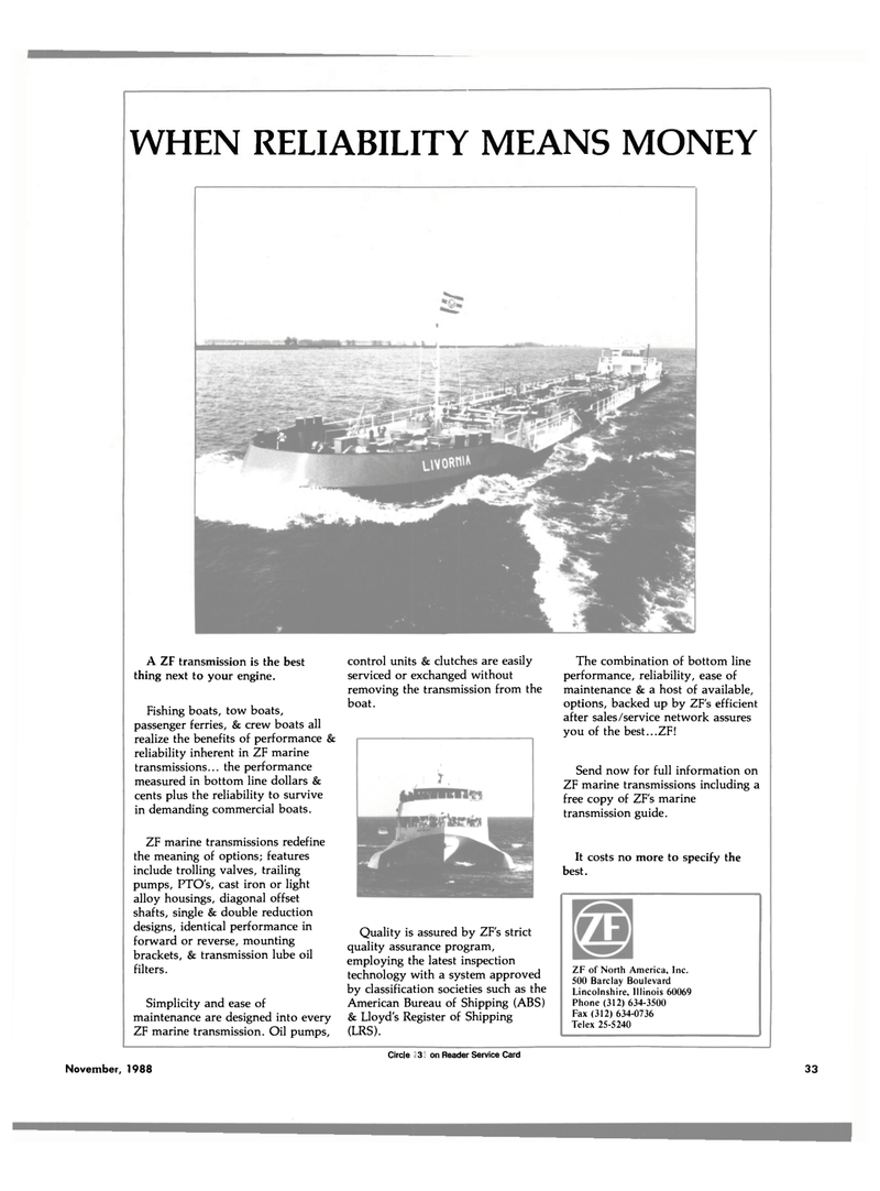 Maritime Reporter Magazine, page 31,  Nov 1988