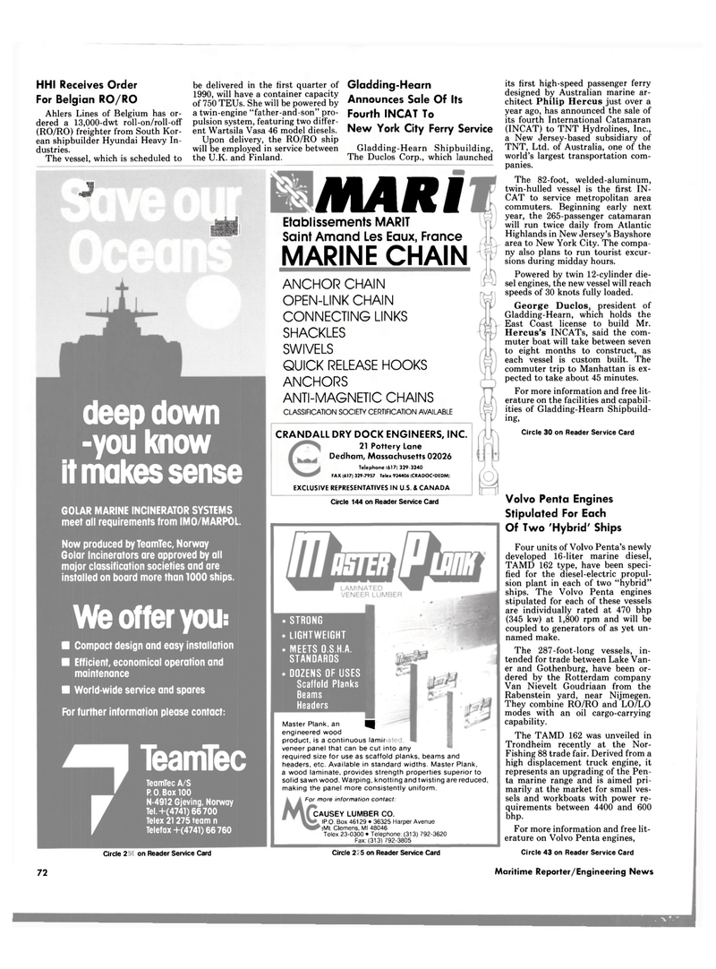 Maritime Reporter Magazine, page 70,  Nov 1988