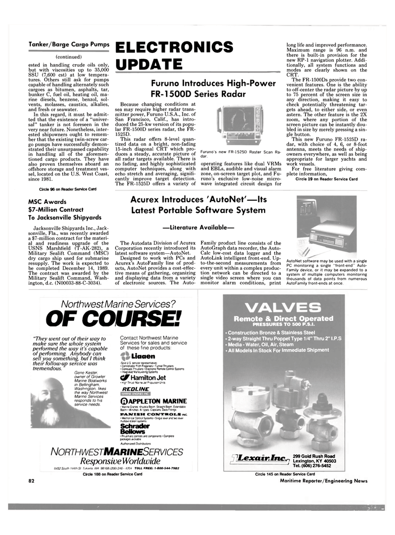Maritime Reporter Magazine, page 80,  Nov 1988