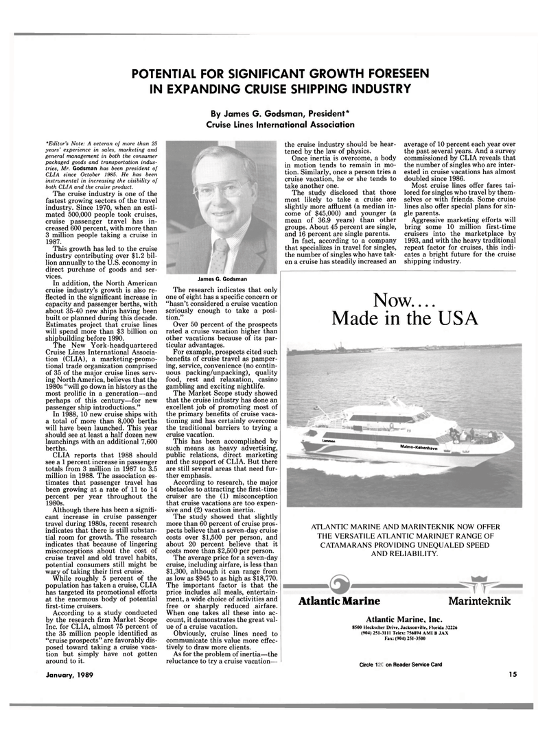 Maritime Reporter Magazine, page 13,  Jan 1989