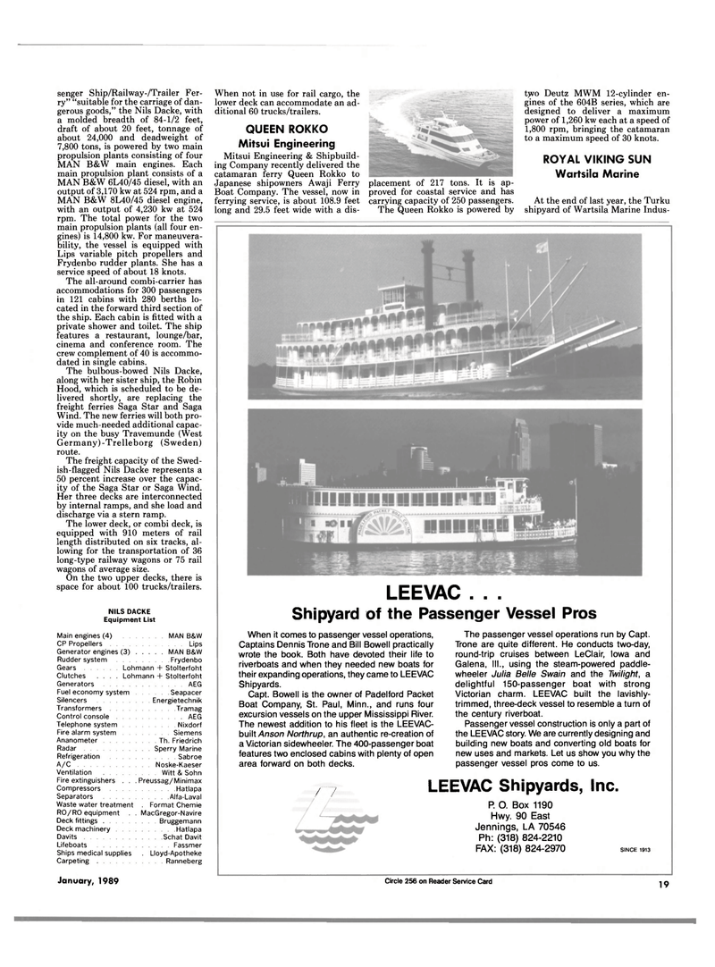 Maritime Reporter Magazine, page 17,  Jan 1989