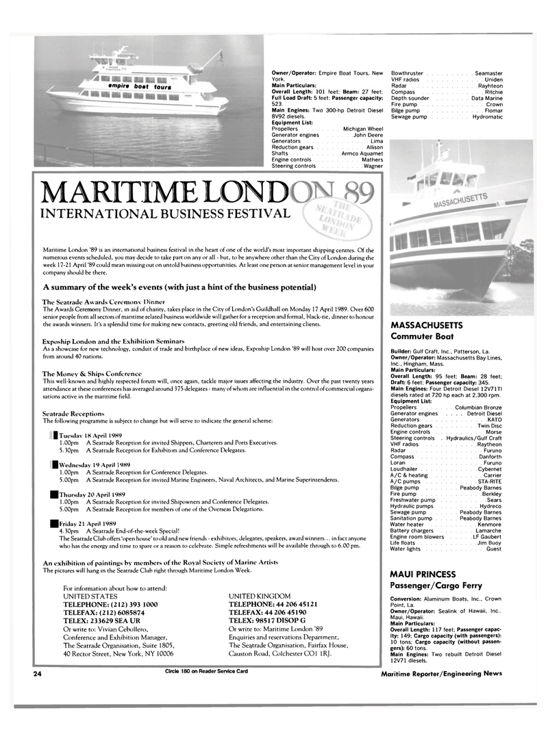 Maritime Reporter Magazine, page 22,  Jan 1989