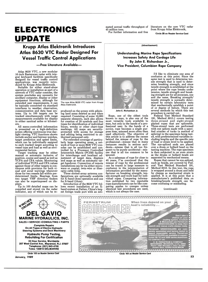 Maritime Reporter Magazine, page 47,  Jan 1989