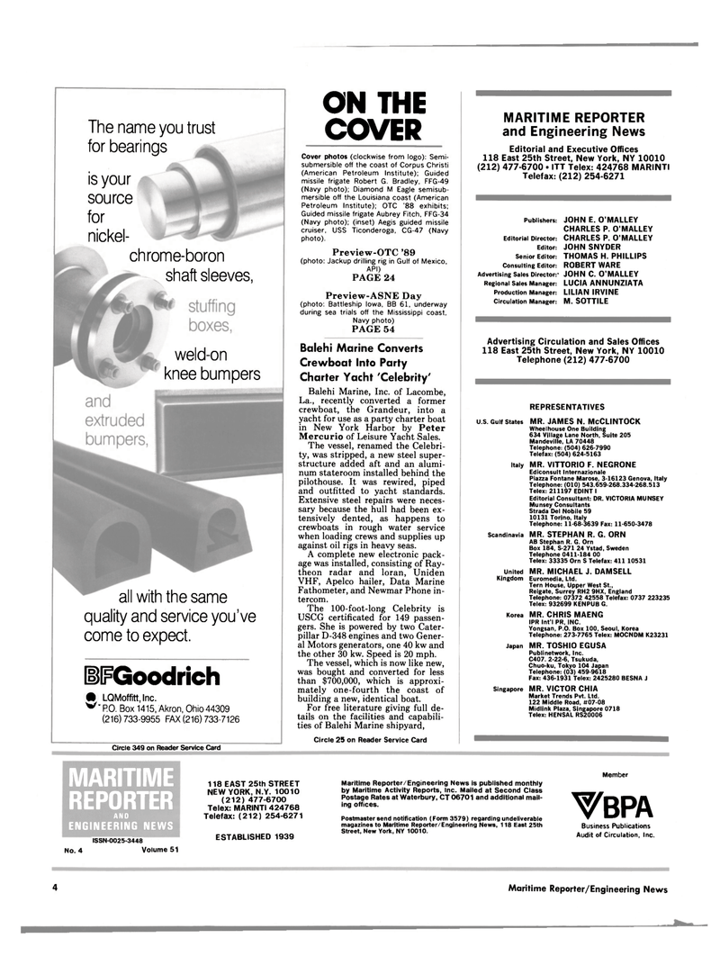 Maritime Reporter Magazine, page 2,  Apr 1989
