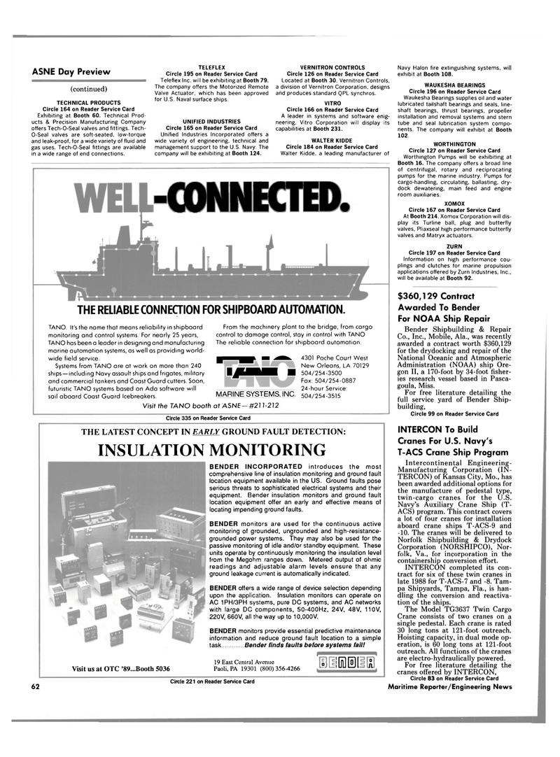 Maritime Reporter Magazine, page 60,  Apr 1989