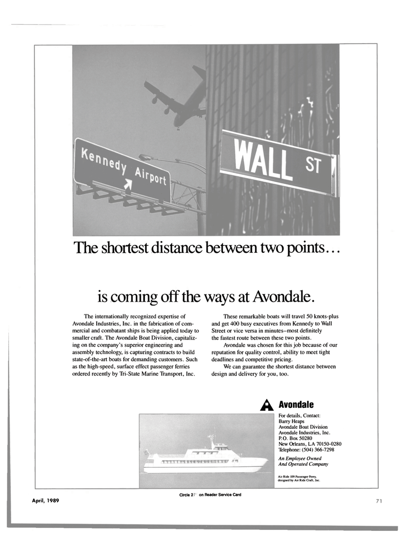 Maritime Reporter Magazine, page 69,  Apr 1989