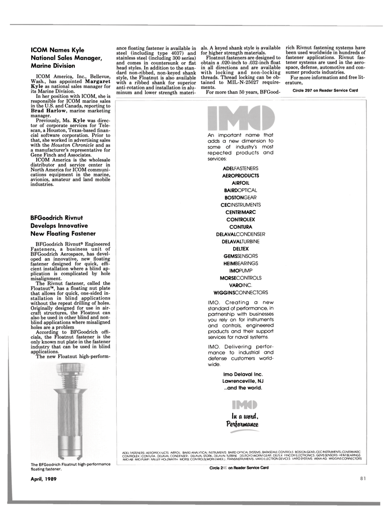 Maritime Reporter Magazine, page 79,  Apr 1989