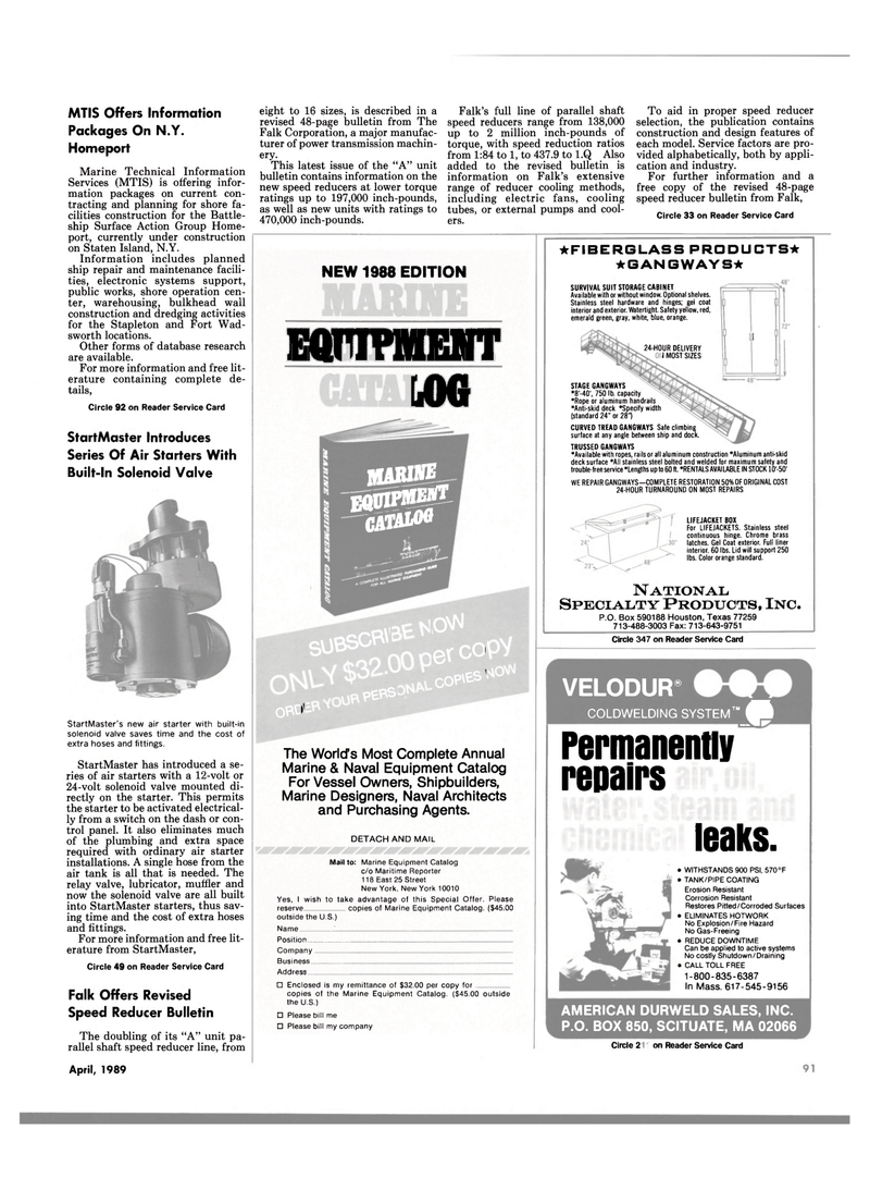 Maritime Reporter Magazine, page 89,  Apr 1989