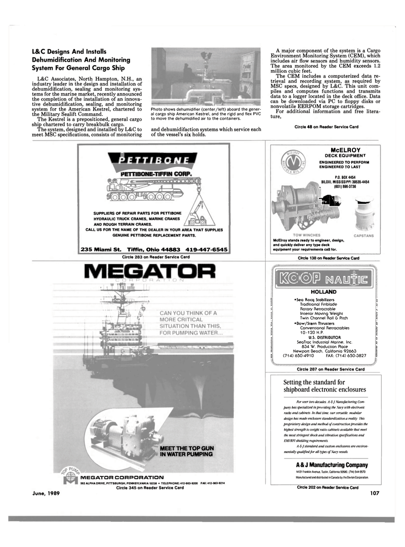 Maritime Reporter Magazine, page 101,  Jun 1989