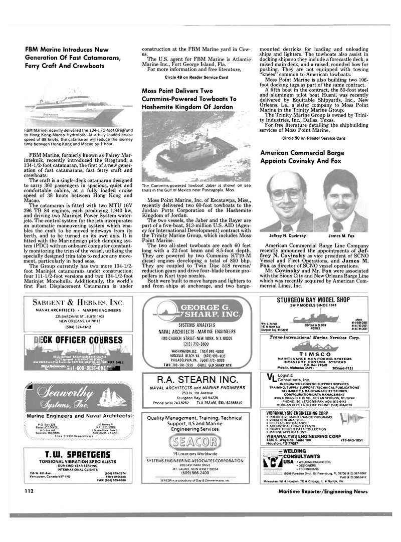Maritime Reporter Magazine, page 106,  Jun 1989