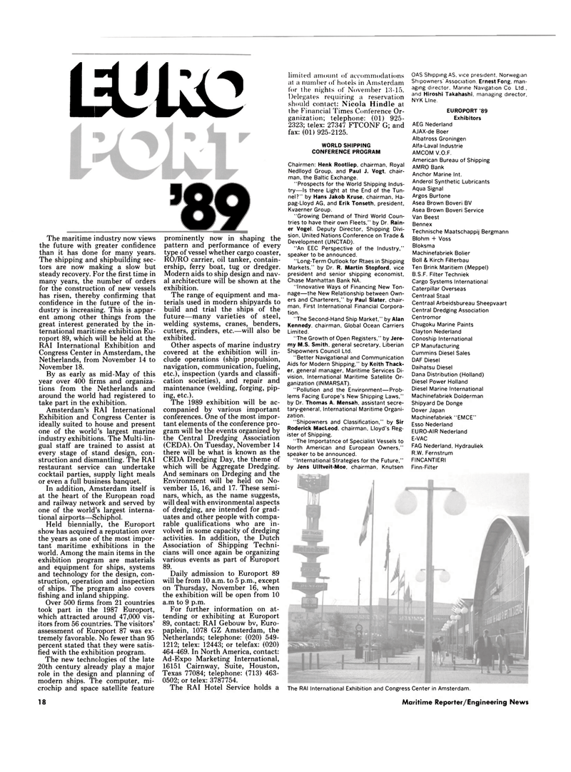 Maritime Reporter Magazine, page 16,  Oct 1989