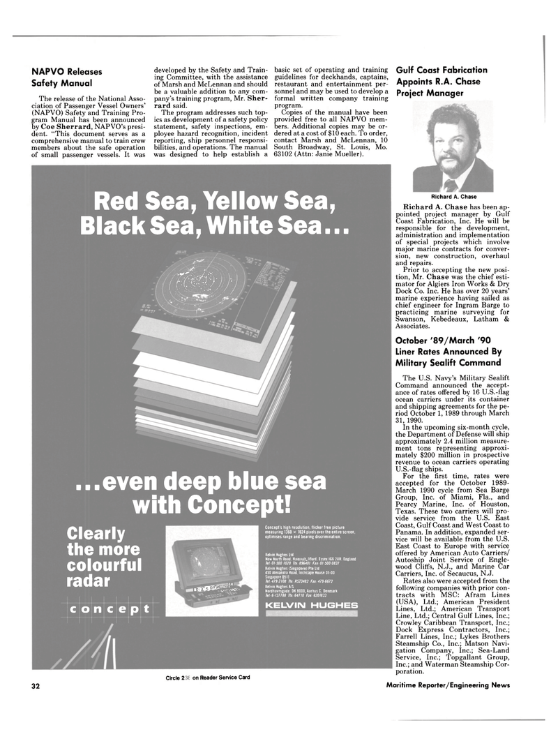 Maritime Reporter Magazine, page 32,  Oct 1989